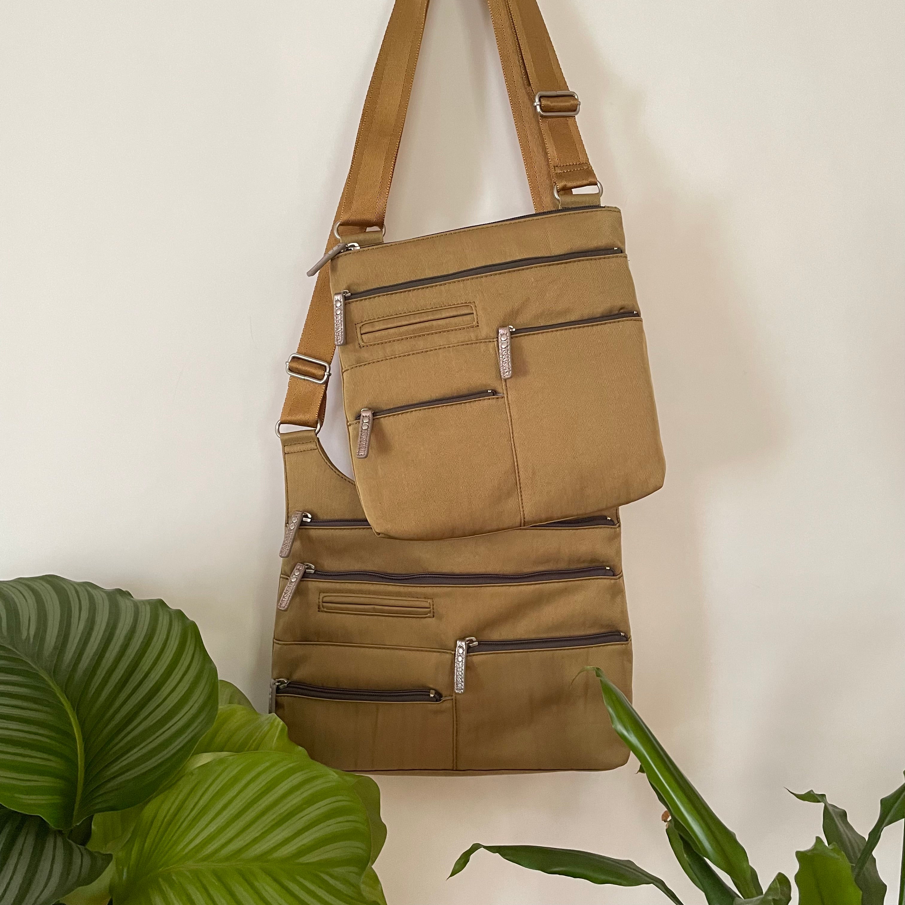 TEELA - Ochre x Charcoal | Multi-Pocket Shoulder Bag | Medium